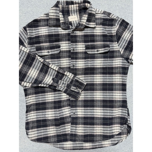 Jachs Other - Jachs Mens XL Flannel Shirt Black White Plaid Long‎ Sleeve Button Down Pockets
